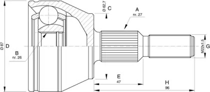 Шарнирный комплект (OPEN PARTS: CVJ5751.10)