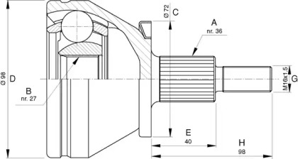 Шарнирный комплект (OPEN PARTS: CVJ5753.10)