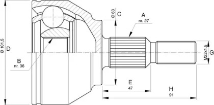 Шарнирный комплект (OPEN PARTS: CVJ5756.10)