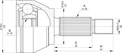 Шарнирный комплект (OPEN PARTS: CVJ5757.10)