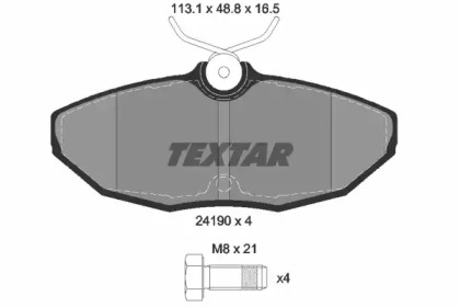 Комплект тормозных колодок (TEXTAR: 2419001)