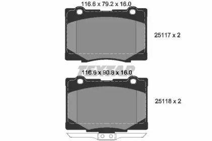Комплект тормозных колодок (TEXTAR: 2511701)