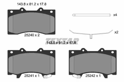 Комплект тормозных колодок (TEXTAR: 2524001)