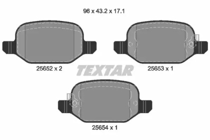 Комплект тормозных колодок (TEXTAR: 2565201)