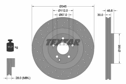 Тормозной диск (TEXTAR: 92123703)