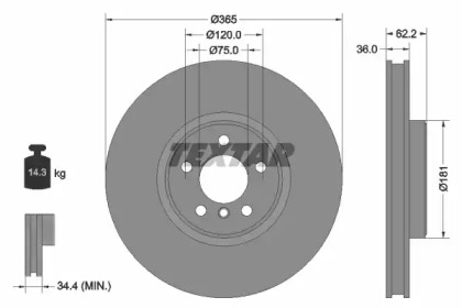 Тормозной диск (TEXTAR: 92161005)