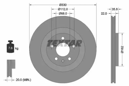 Тормозной диск (TEXTAR: 92238303)