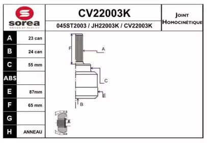 Шарнирный комплект (EAI: CV22003K)