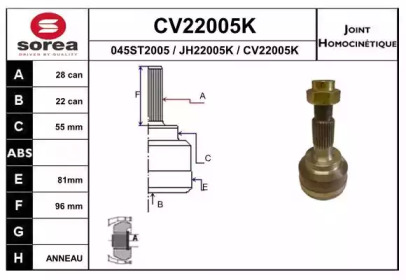 Шарнирный комплект (EAI: CV22005K)