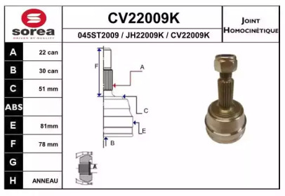 Шарнирный комплект (EAI: CV22009K)