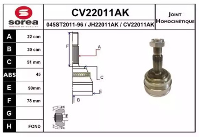 Шарнирный комплект (EAI: CV22011AK)