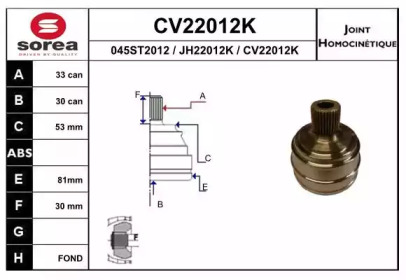 Шарнирный комплект (EAI: CV22012K)