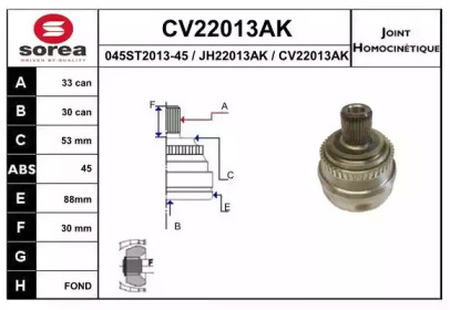 Шарнирный комплект (EAI: CV22013AK)