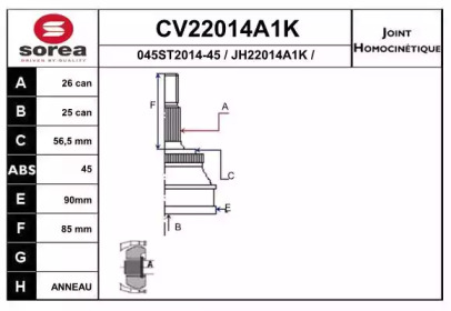 Шарнирный комплект (EAI: CV22014A1K)