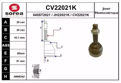 Шарнирный комплект (EAI: CV22021K)