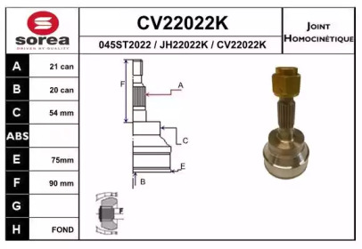 Шарнирный комплект (EAI: CV22022K)