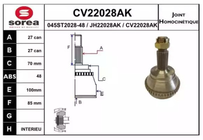 Шарнирный комплект (EAI: CV22028AK)