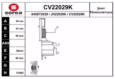 Шарнирный комплект (EAI: CV22029K)