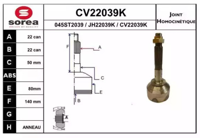 Шарнирный комплект (EAI: CV22039K)