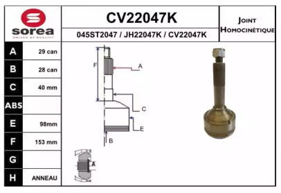 Шарнирный комплект (EAI: CV22047K)