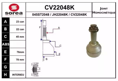 Шарнирный комплект (EAI: CV22048K)