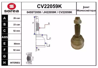 Шарнирный комплект (EAI: CV22059K)