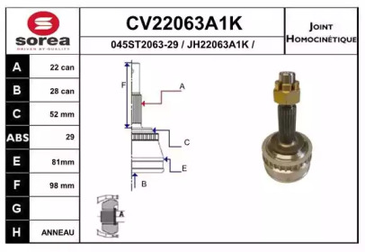 Шарнирный комплект (EAI: CV22063A1K)