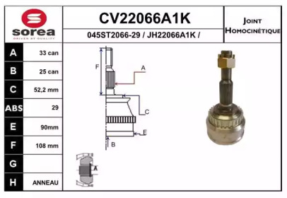 Шарнирный комплект (EAI: CV22066A1K)