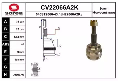 Шарнирный комплект (EAI: CV22066A2K)