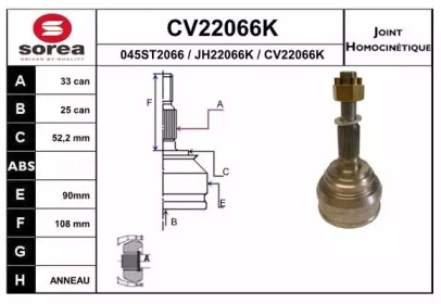 Шарнирный комплект (EAI: CV22066K)