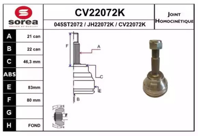 Шарнирный комплект (EAI: CV22072K)