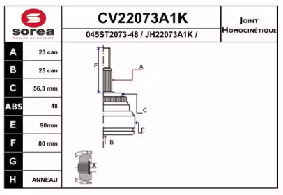 Шарнирный комплект (EAI: CV22073A1K)