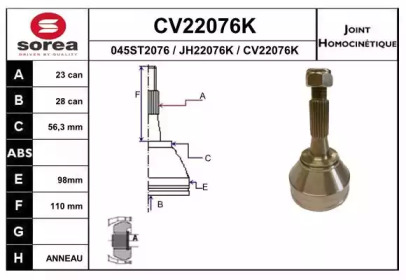 Шарнирный комплект (EAI: CV22076K)