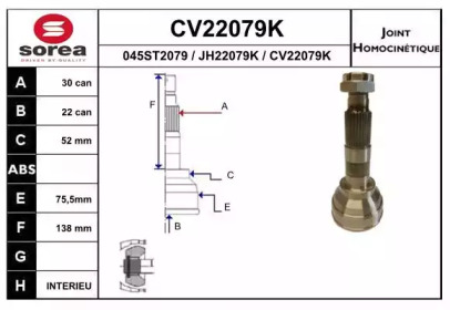 Шарнирный комплект (EAI: CV22079K)