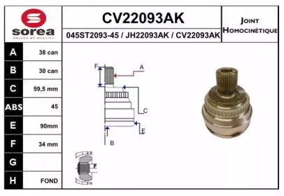 Шарнирный комплект (EAI: CV22093AK)