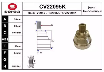 Шарнирный комплект (EAI: CV22095K)