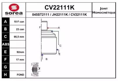 Шарнирный комплект (EAI: CV22111K)