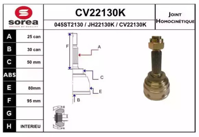 Шарнирный комплект (EAI: CV22130K)