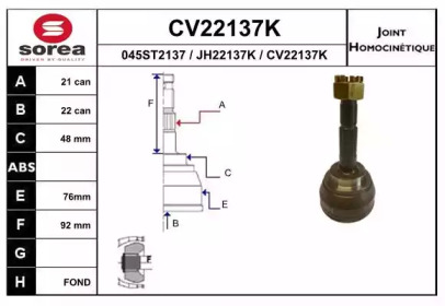 Шарнирный комплект (EAI: CV22137K)