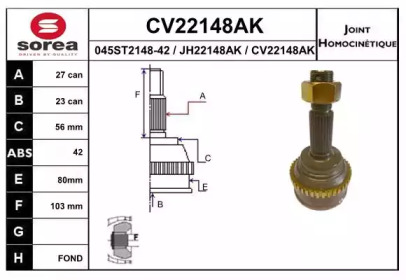 Шарнирный комплект (EAI: CV22148AK)