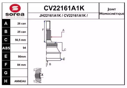 Шарнирный комплект (EAI: CV22161A1K)