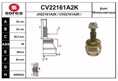 Шарнирный комплект (EAI: CV22161A2K)