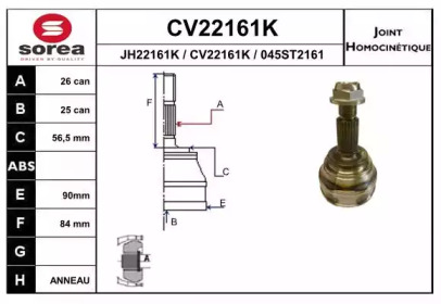 Шарнирный комплект (EAI: CV22161K)