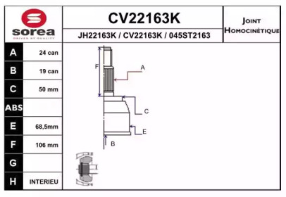 Шарнирный комплект (EAI: CV22163K)