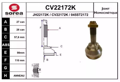 Шарнирный комплект (EAI: CV22172K)