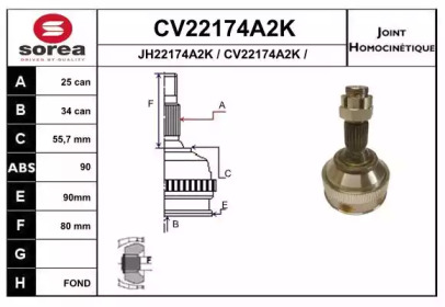 Шарнирный комплект (EAI: CV22174A2K)