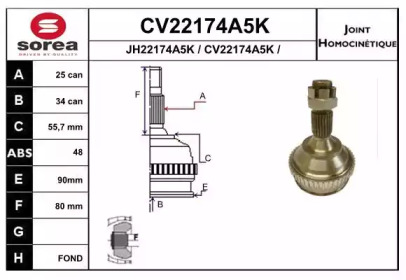 Шарнирный комплект (EAI: CV22174A5K)