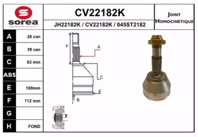 Шарнирный комплект (EAI: CV22182K)