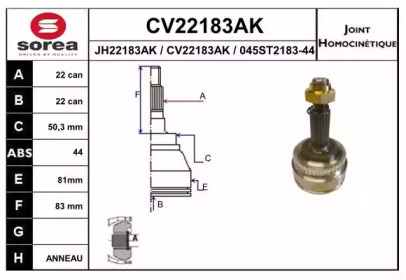 Шарнирный комплект (EAI: CV22183AK)