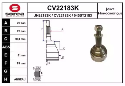 Шарнирный комплект (EAI: CV22183K)